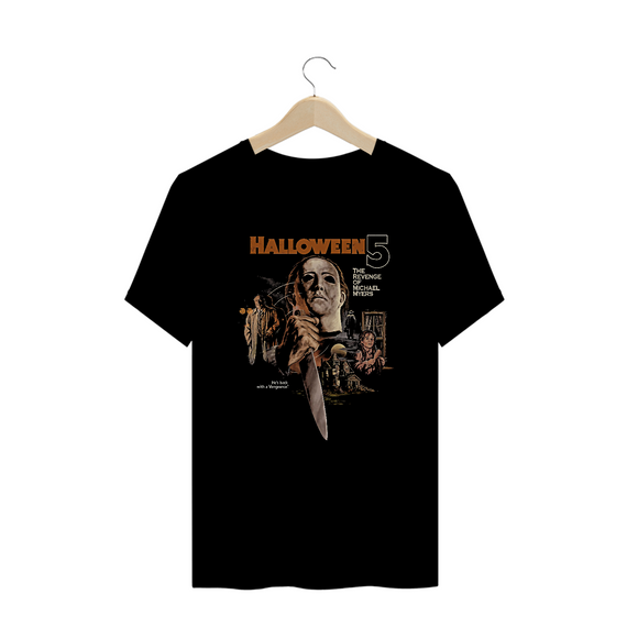Camiseta Plus Size Halloween 5 - A Vingança de Michael Myers Filme Terror Estampa Exclusiva