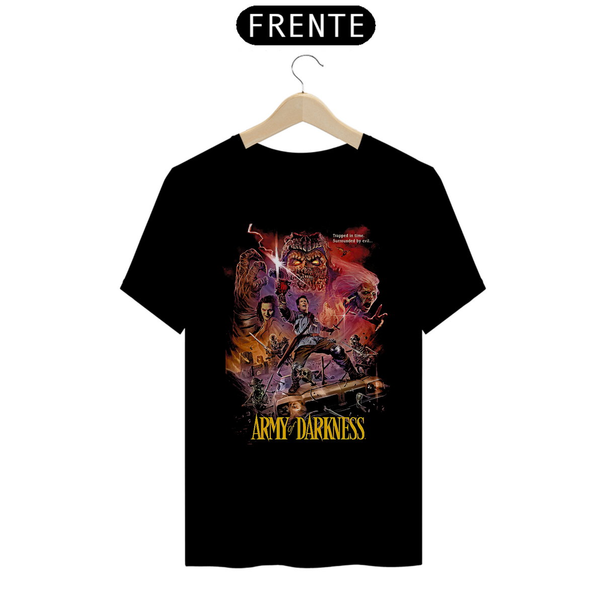 Nome do produto: Camiseta Uma Noite Alucinante 3 Estampa Filme Evil Dead Terror