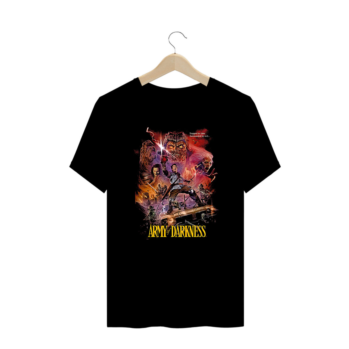 Nome do produto: Camiseta Plus Size Uma Noite Alucinante 3 Filme Evil Dead Terror 