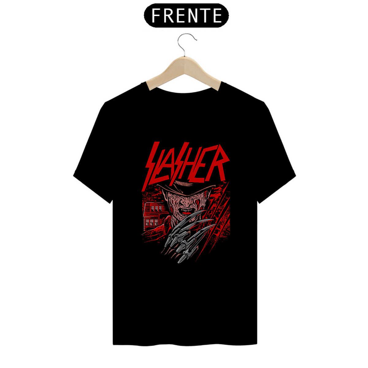 Nome do produto: Camiseta Freddy Krueger Estampa ROCK HORROR 