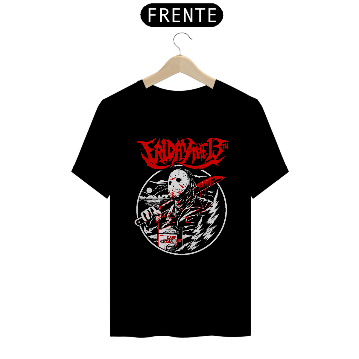 Nome do produto: Camiseta Sexta Feira 13 - Jason Estampa ROCK HORROR