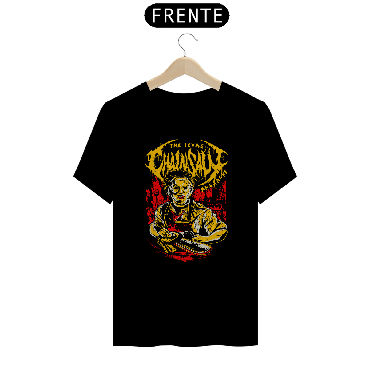 Nome do produto: Camiseta O Massacre da Serra Elétrica - Latherface Estampa ROCK HORROR