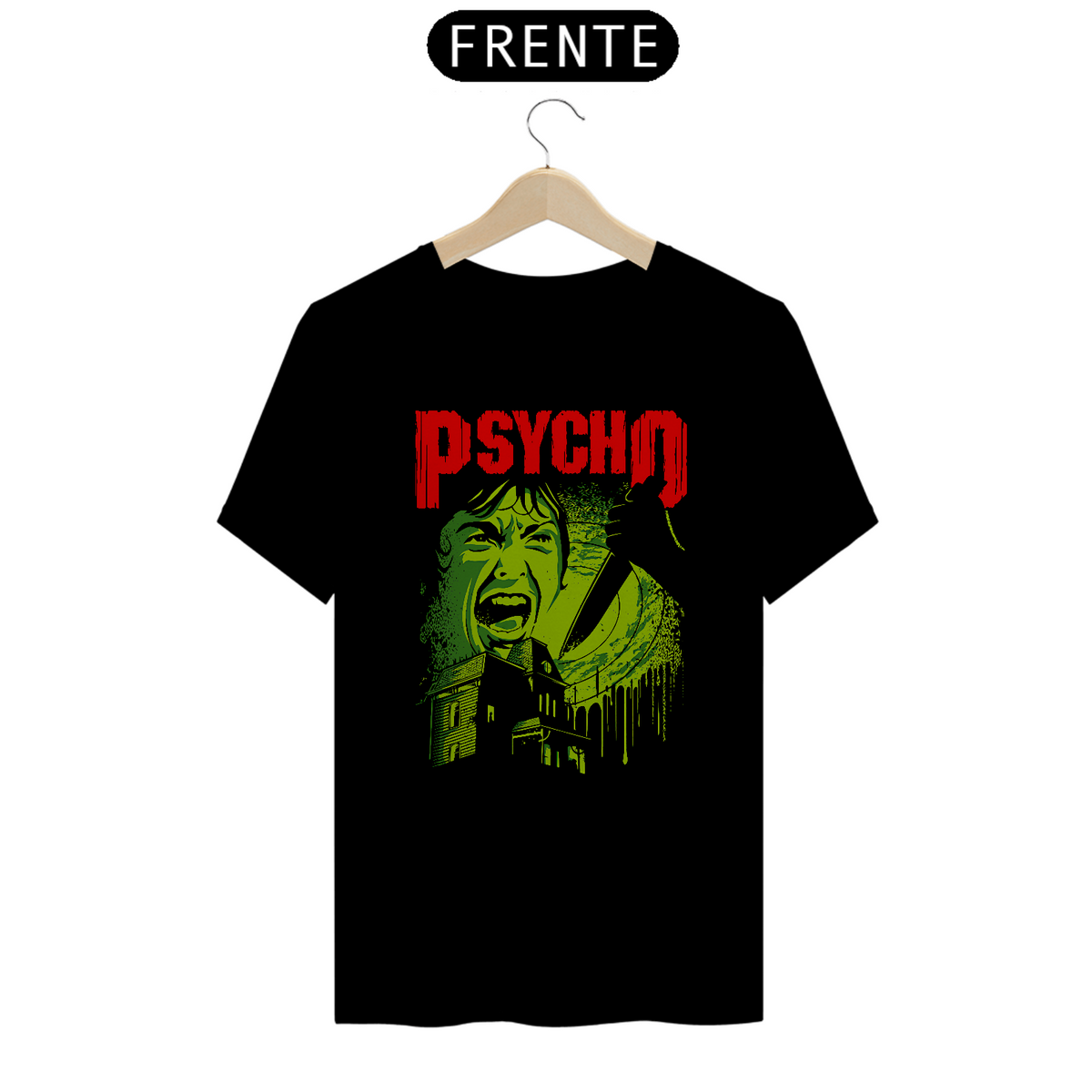 Nome do produto: Camiseta Psicose Estampa ROCK HORROR 