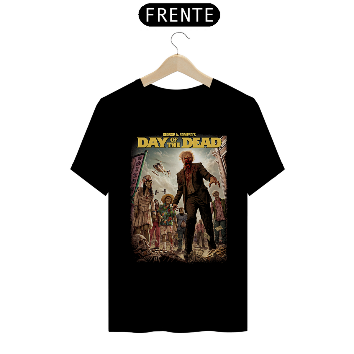 Nome do produto: Camiseta Dia dos Mortos Estampa Filme Terror 