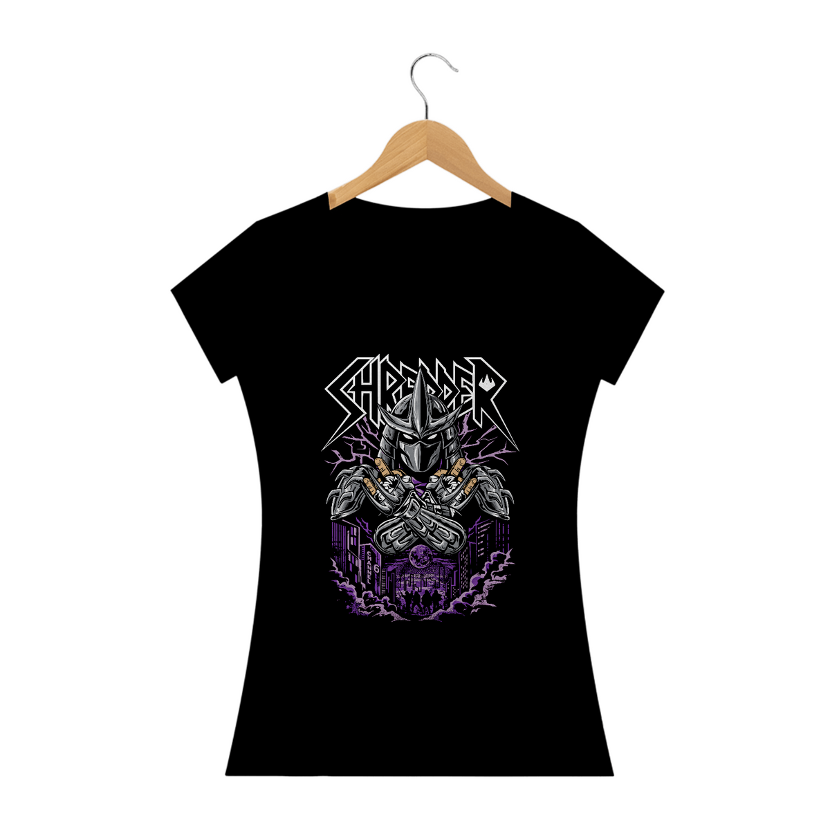 Nome do produto: Camiseta Feminina Destruidor Tartarugas Ninja Estampa GEEK ROCK