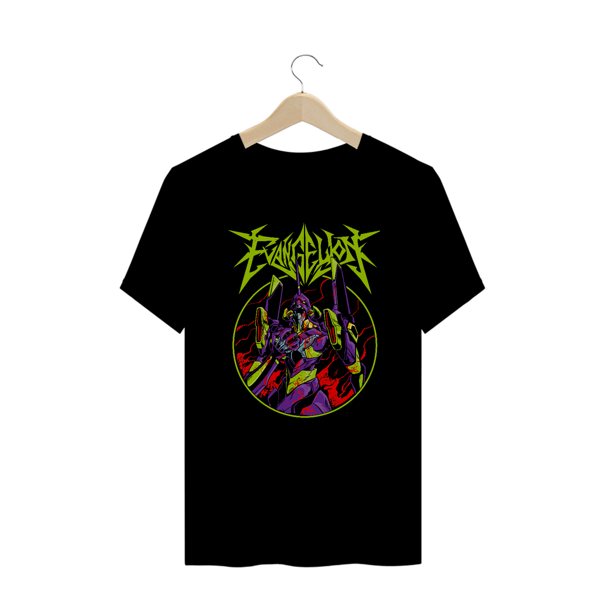 Nome do produto: Camiseta Plus Size Neon Genesis Evangelion Estampa ANIME GEEK ROCK