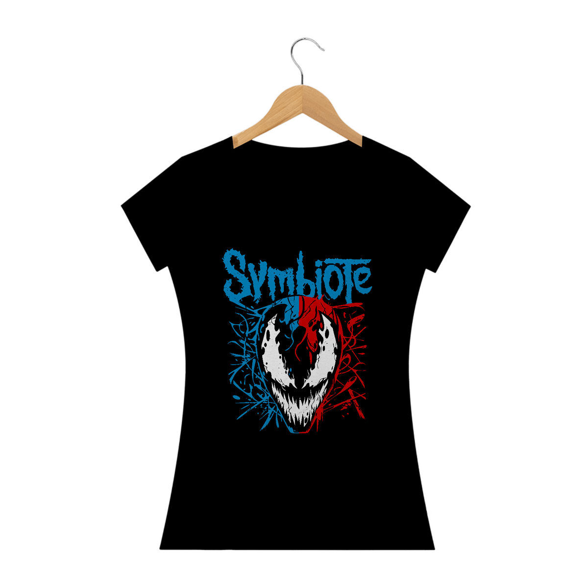 Nome do produto: Camiseta Feminina Venom Carnage Symbiote Spider-Man Estampa GEEK ROCK