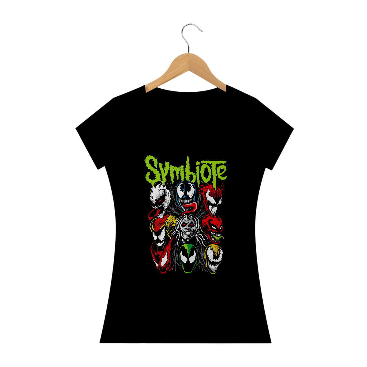 Nome do produto: Camiseta Feminina Symbiote Spider-Man Estampa GEEK ROCK