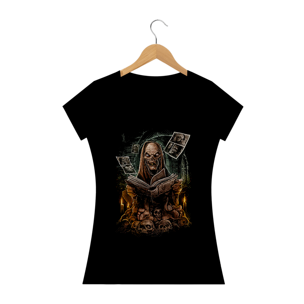 Nome do produto: Camiseta Feminina Cryptkeeper Filme Contos da Cripta Terror Estampa Exclusiva