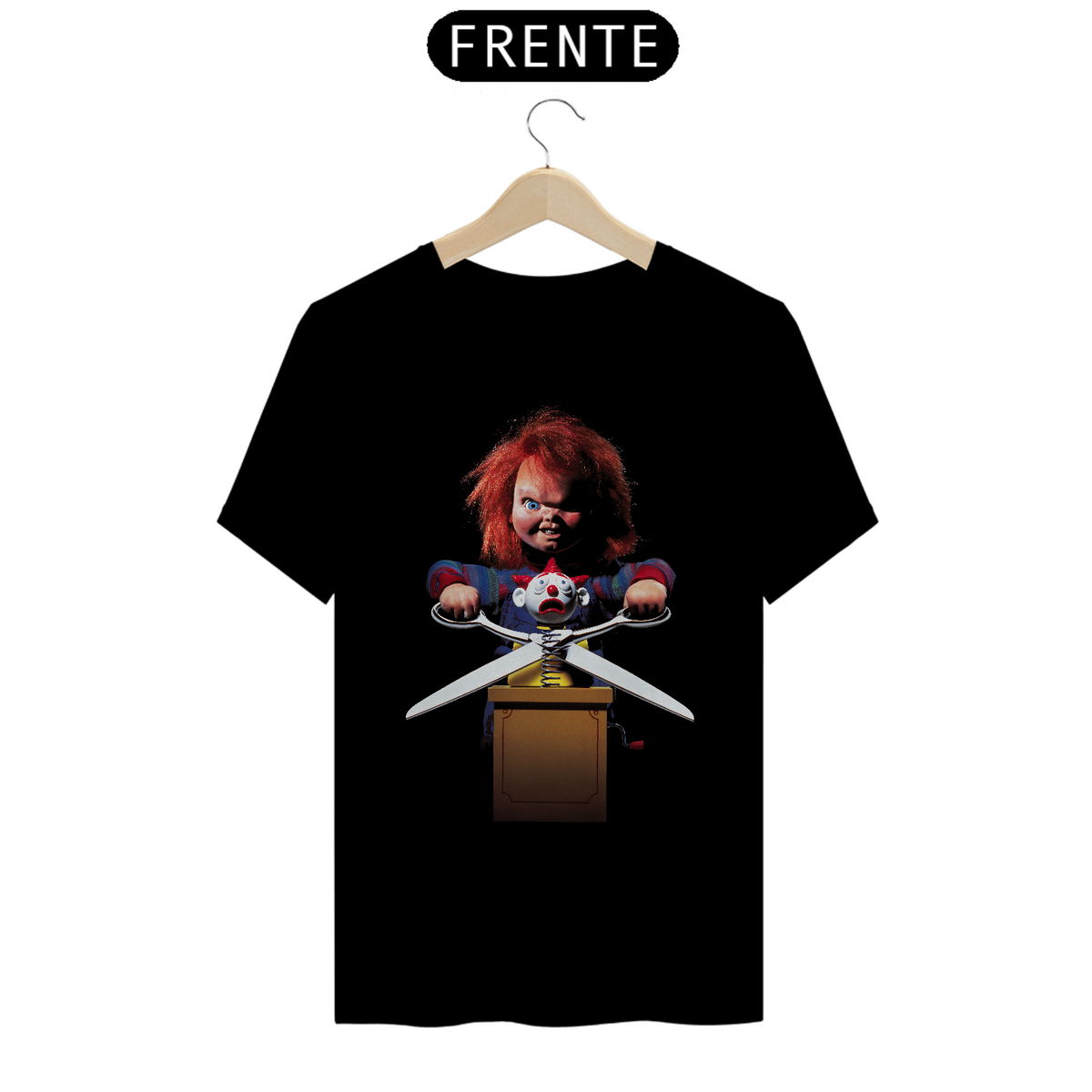 Nome do produto: Camiseta Brinquedo Assassino 2 Capa Estampa Chucky Filme Terror 