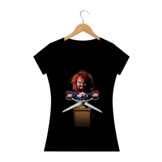 Camiseta Feminina Brinquedo Assassino 2 Capa Estampa Chucky Filme Terror 