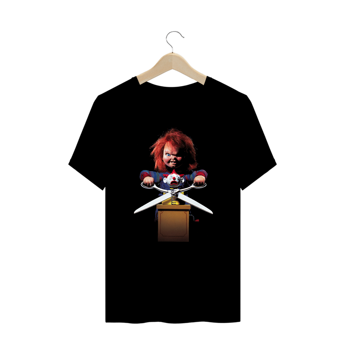 Nome do produto: Camiseta Plus Size Brinquedo Assassino 2 Capa Estampa Chucky Filme Terror 