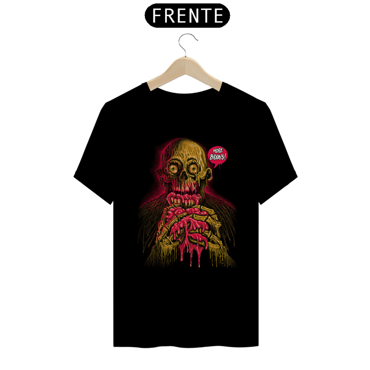 Nome do produto: Camiseta A Volta dos Mortos Vivos (Cérebro) Estampa Filme Terror 
