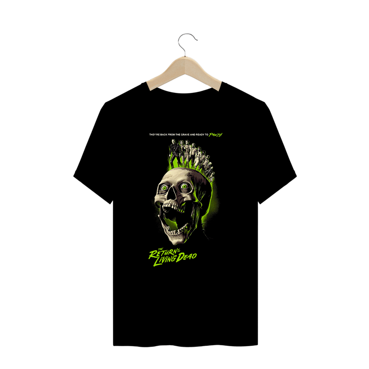 Nome do produto: Camiseta Plus Size A Volta dos Mortos Vivos PARTY Filme Terror Estampa Exclusiva