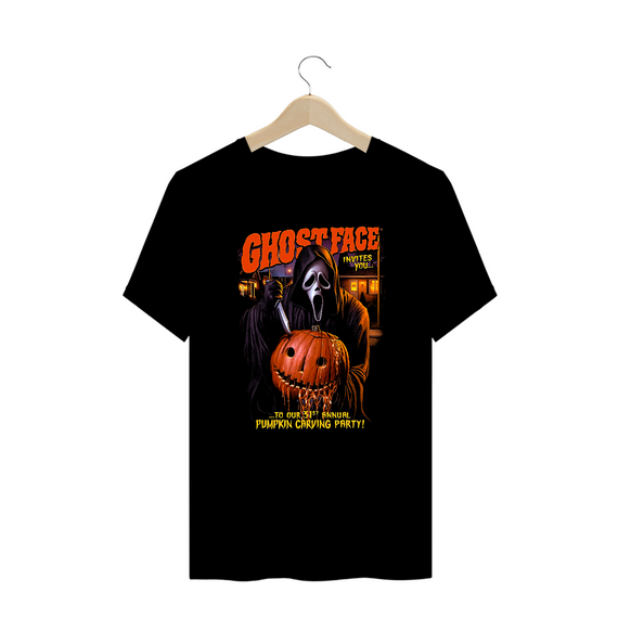 Camiseta Plus Size Ghostface Pânico Filme Terror Estampa Exclusiva