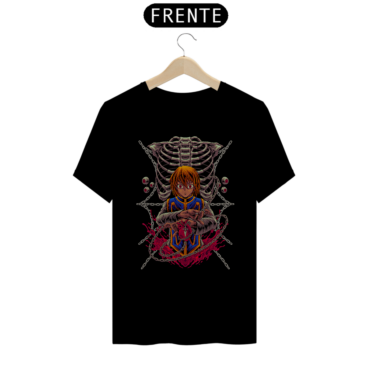 Nome do produto: Camiseta Kurapika Prisão de Correntes - Hunter x Hunter Estampa Anime