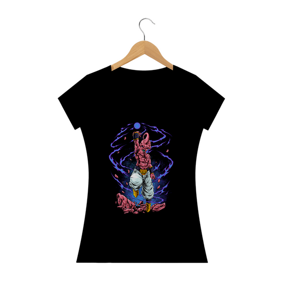 Camiseta Feminina Explosão de Energia Majin Boo Kid - Dragon Ball Z Estampa Anime