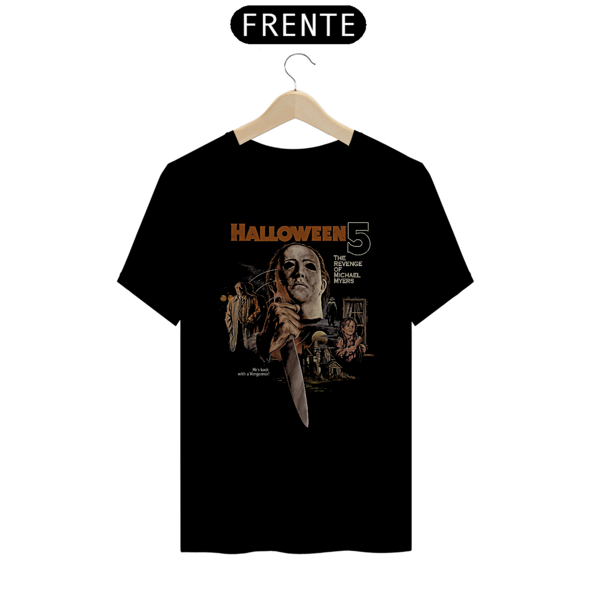 Nome do produto: Camiseta Halloween 5 - A Vingança de Michael Myers Estampa Filme Terror