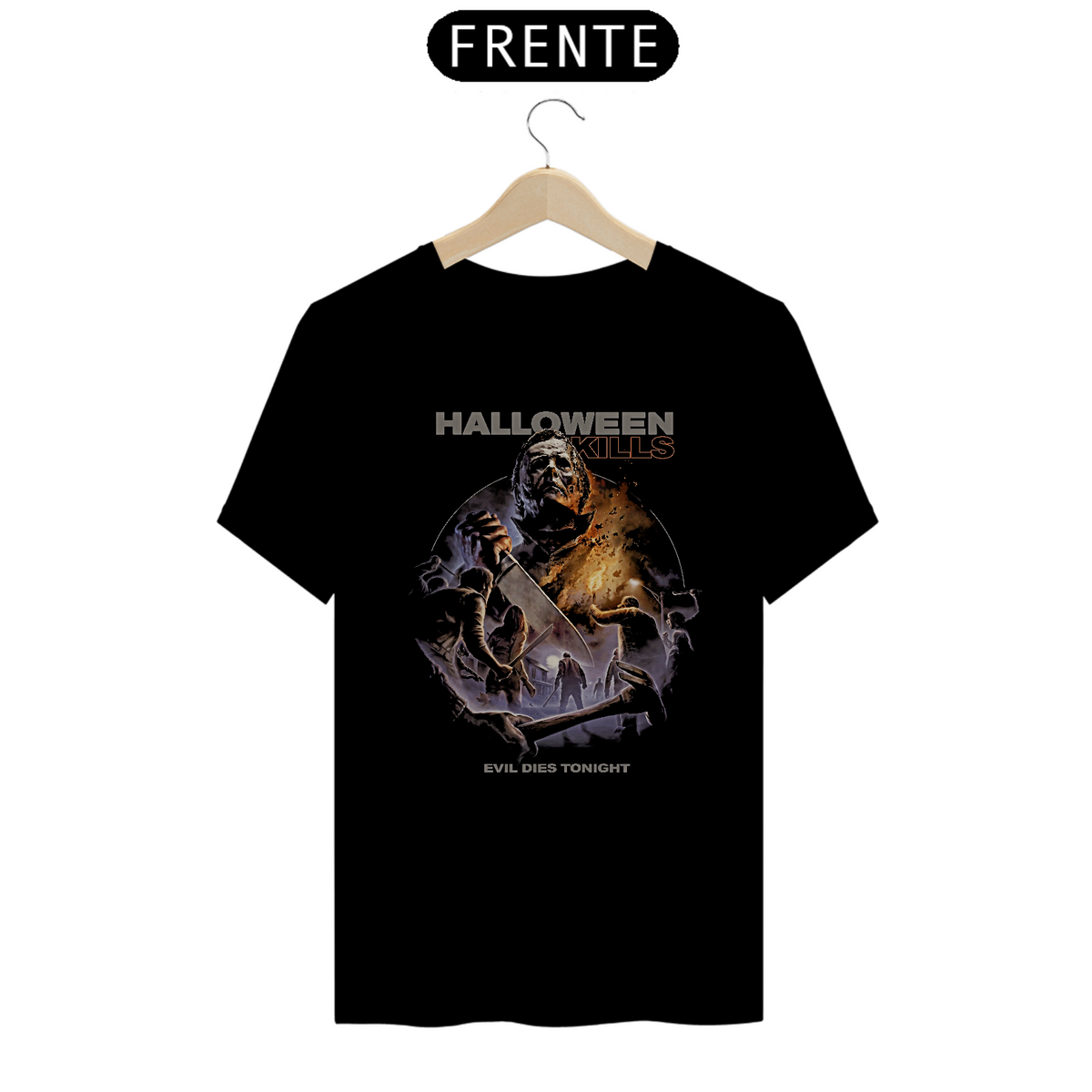 Nome do produto: Camiseta Halloween Kills - O Mal Morre Esta noite Estampa Filme Terror
