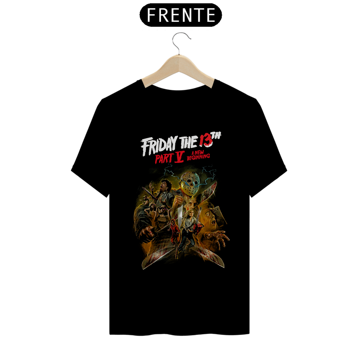 Nome do produto: Camiseta Sexta feira 13 Parte 5 Estampa Jason Filme Terror