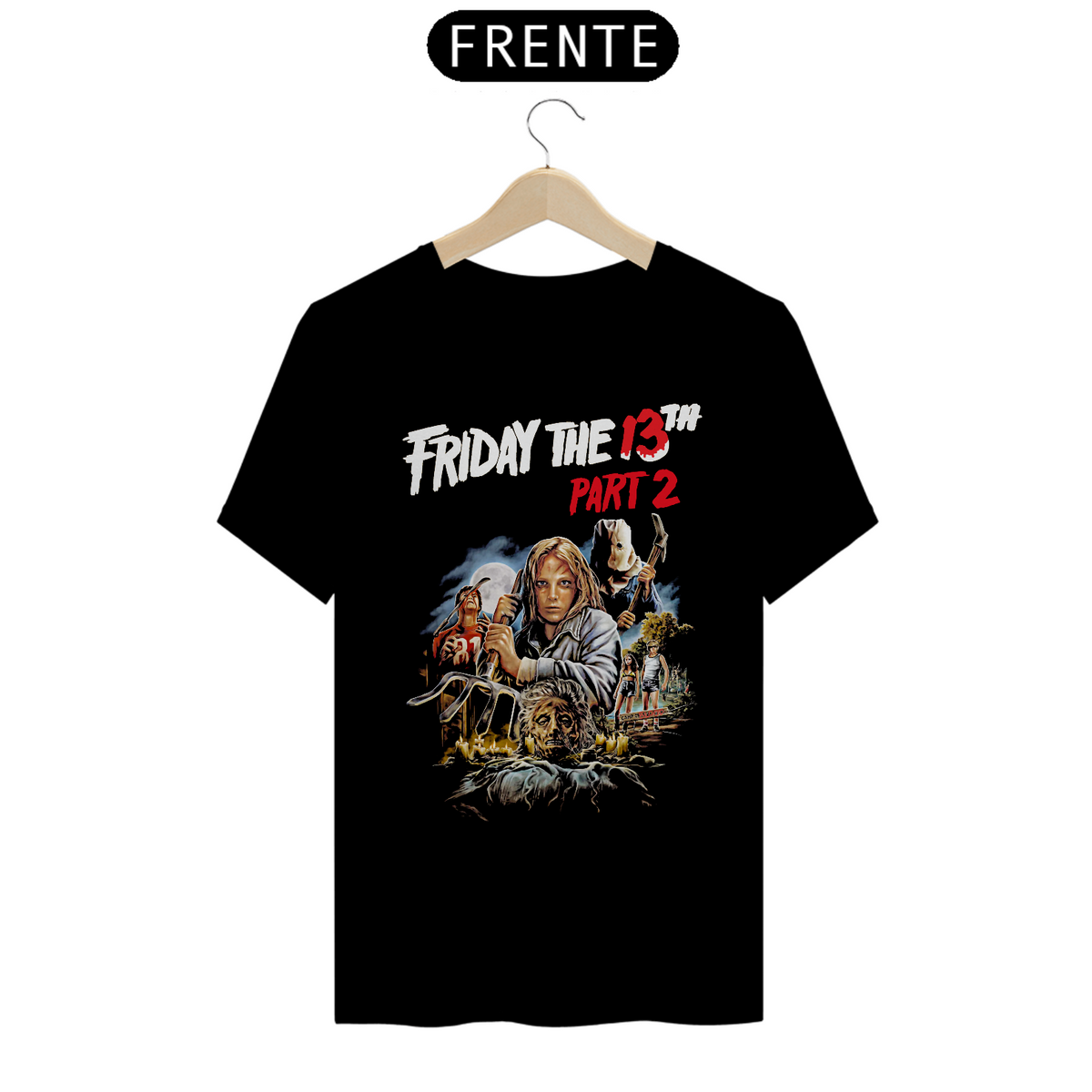 Nome do produto: Camiseta Sexta feira 13 Parte 2 Estampa Jason Filme Terror