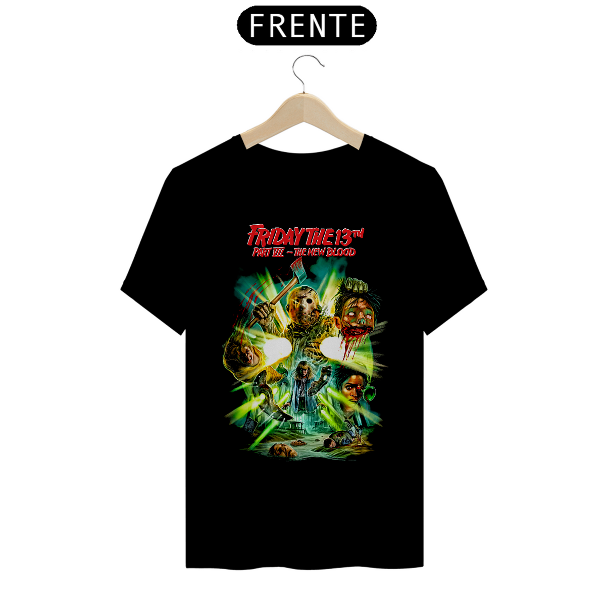 Nome do produto: Camiseta Sexta Feira 13 Parte 7 Estampa Jason Filme Terror