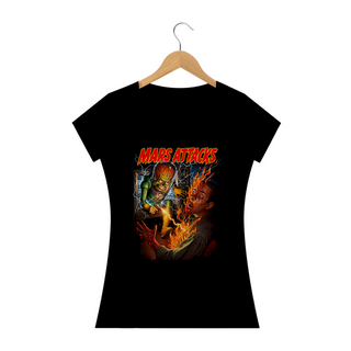 Camiseta Feminina Marte Ataca! Estampa Filme Terror