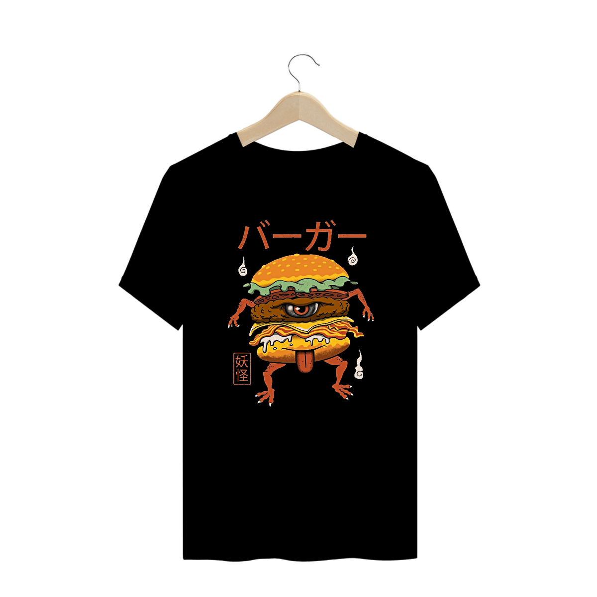 Nome do produto: Camiseta Plus Size hambúrguer Yokai Estampa Japonesa