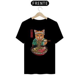 Camiseta Gato Lámen Estampa Japonesa