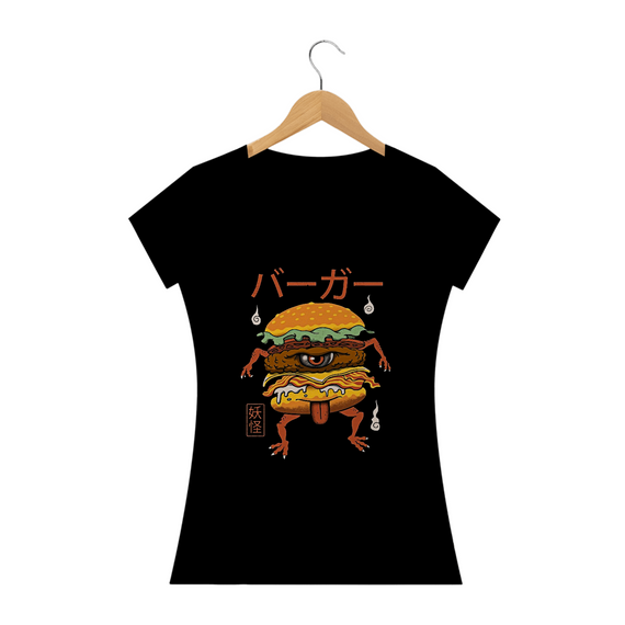 Camiseta Feminina hambúrguer Yokai Estampa Japonesa