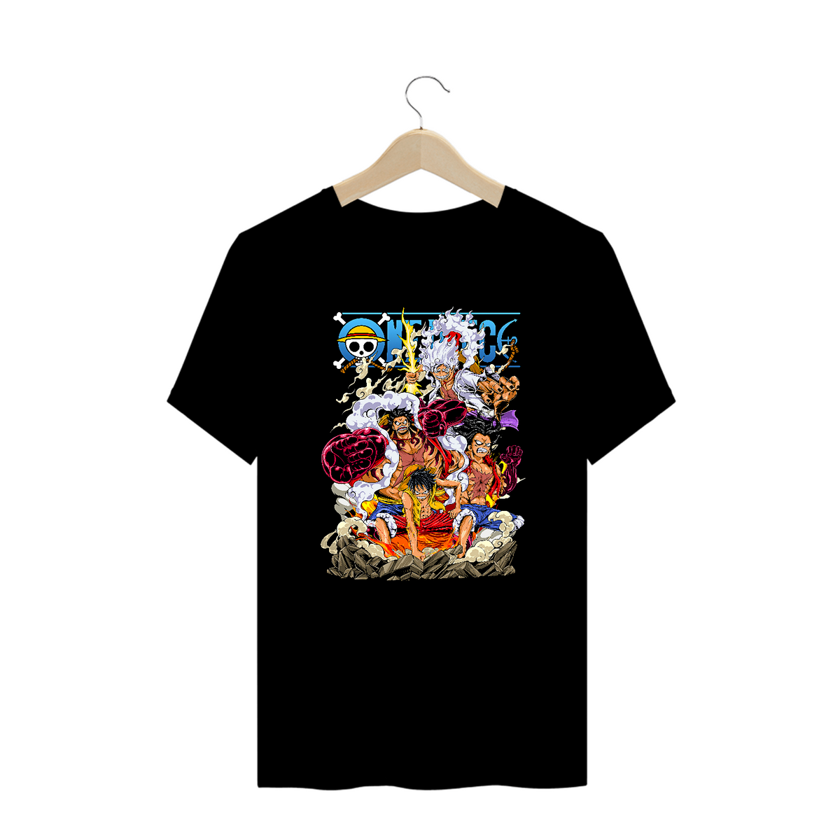 Nome do produto: Camiseta Plus Size One Piece Luffy Estampa Anime 