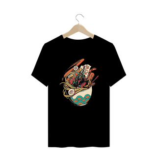 Camiseta Plus Size Lámen Samurai Estampa Japonesa