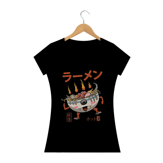 Camiseta Feminina Lámen Yokai Estampa Japonesa