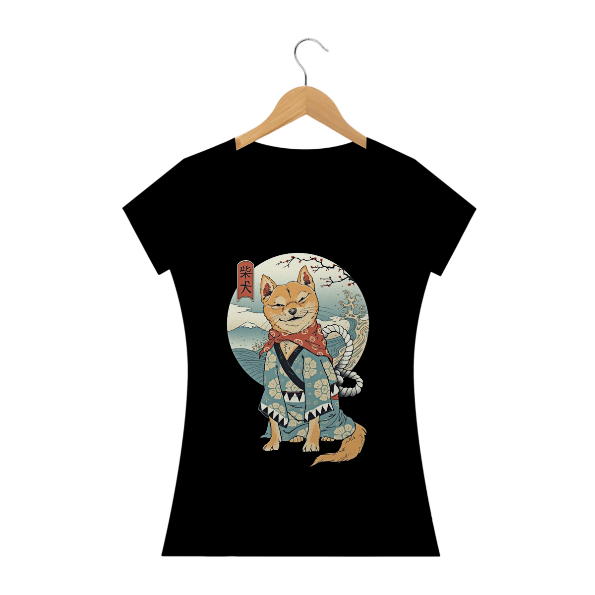 Nome do produto: Camiseta Feminina Shiba Estampa Japonesa