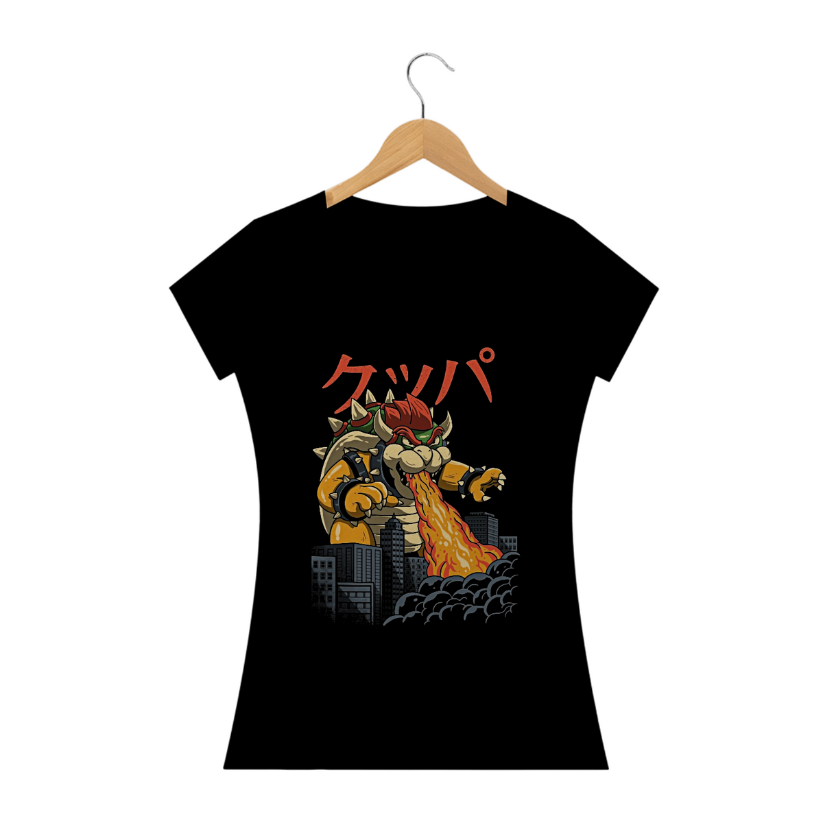 Nome do produto: Camiseta Feminina Bowser Koopa Zilla Estampa Japonesa GAME GEEK