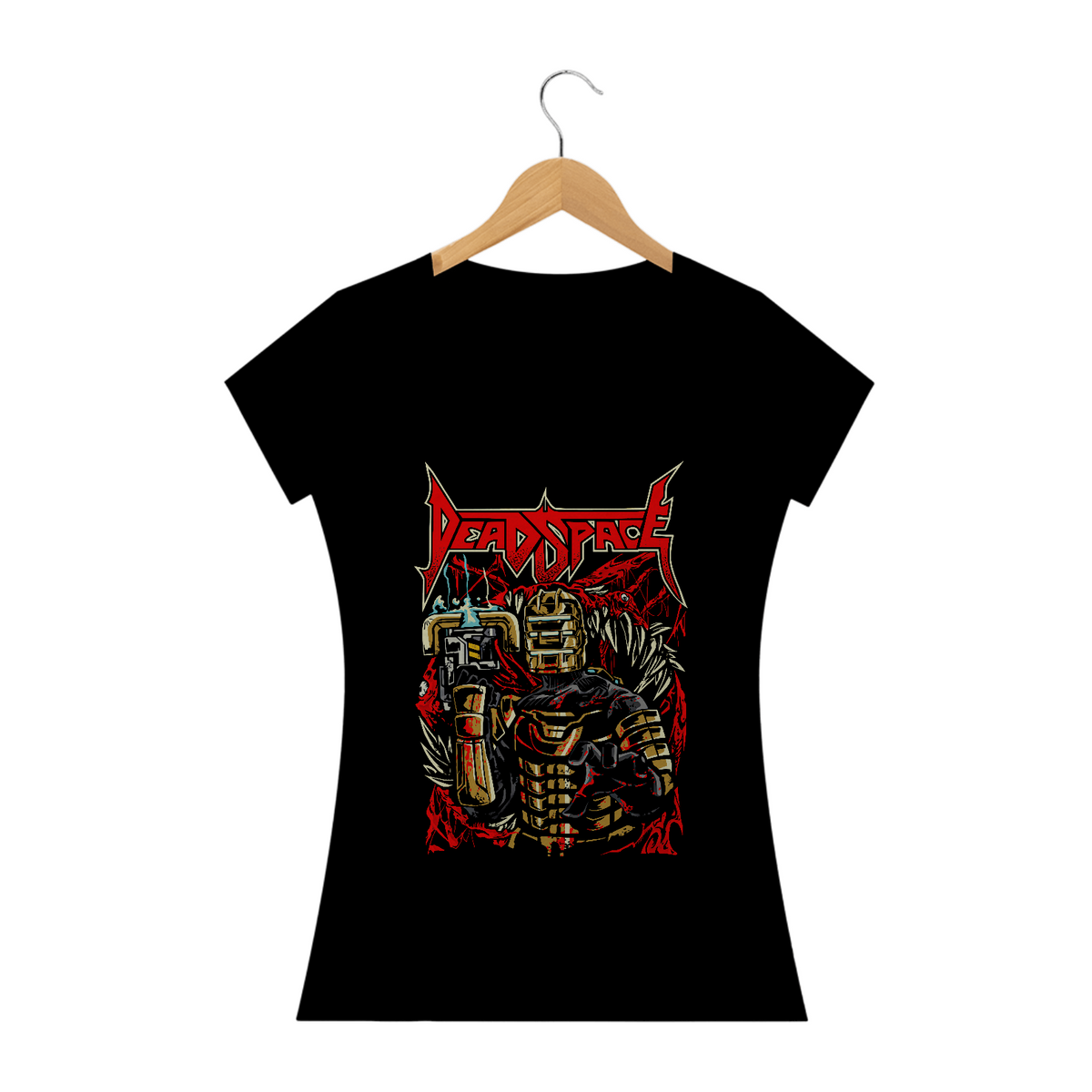 Nome do produto: Camiseta Feminina Dead Space Estampa GAME GEEK ROCK
