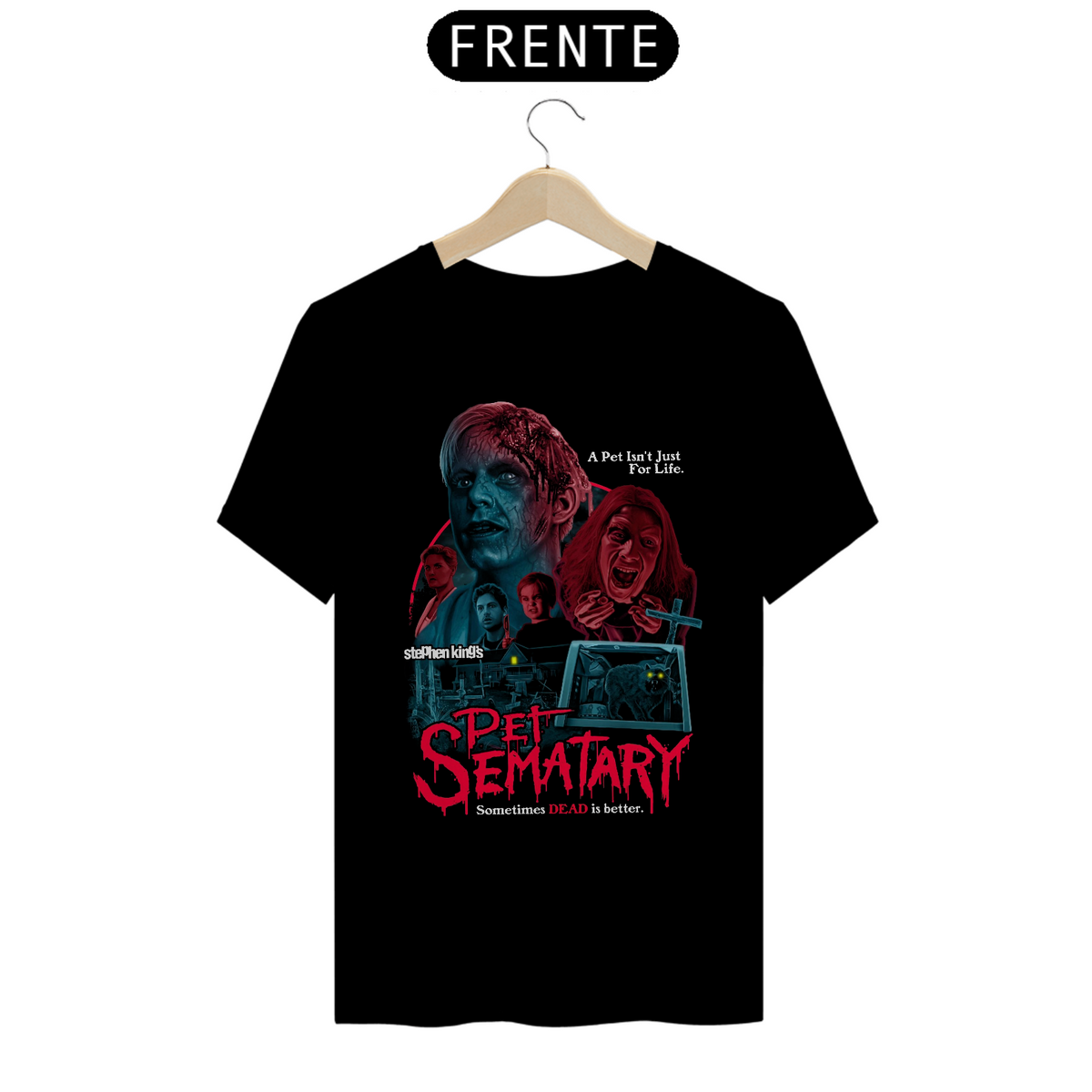 Nome do produto: Camiseta Cemitério Maldito Estampa Filme Terror