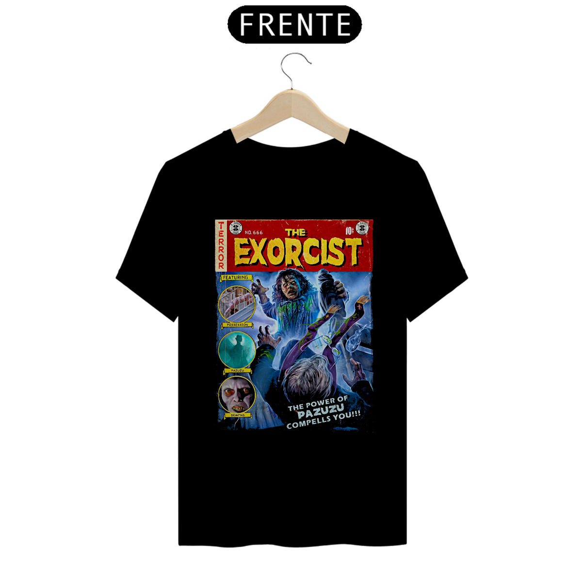 Nome do produto: Camiseta Feminina Capa O Exorcista Estampa Filme Terror