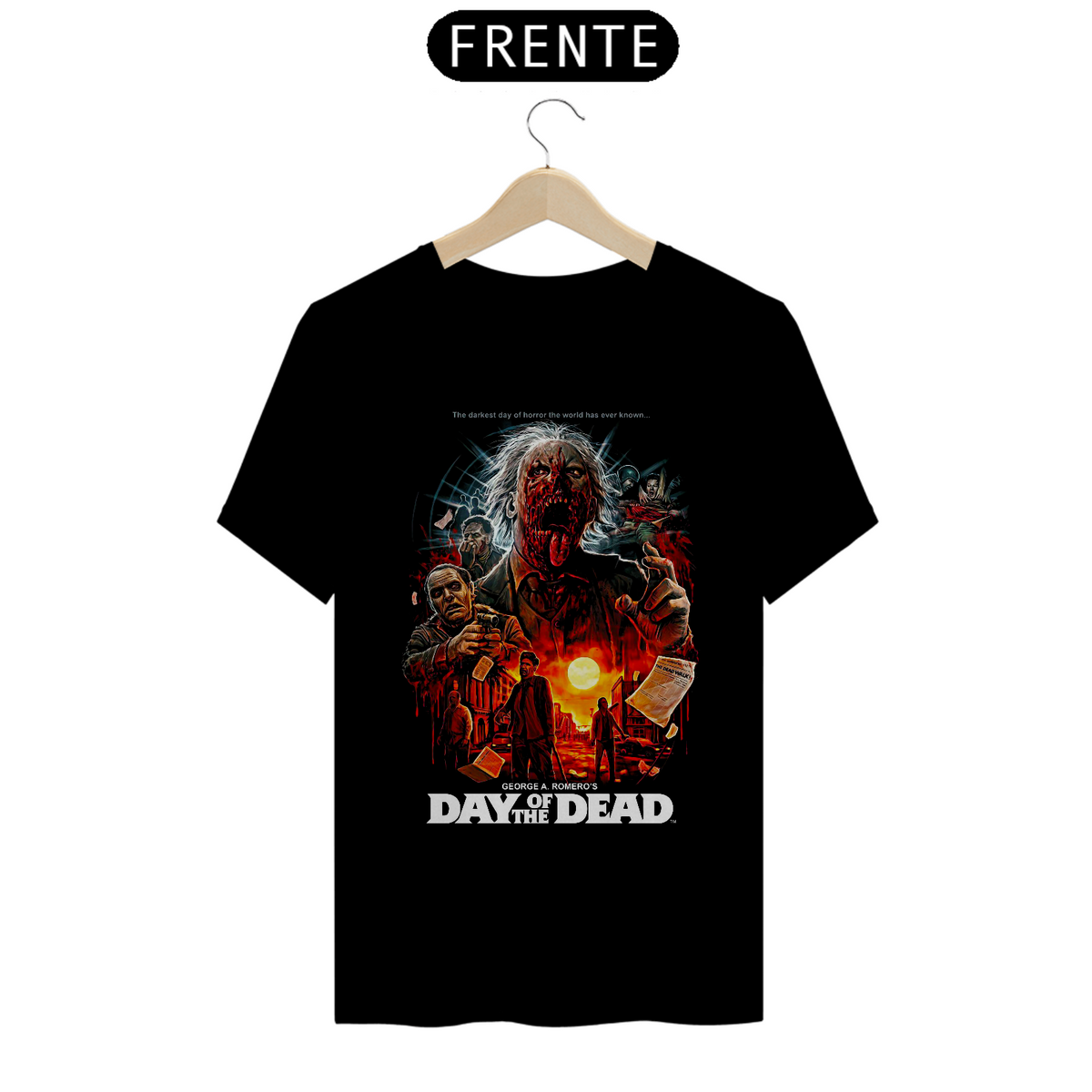 Nome do produto: Camiseta Dia dos Mortos George Romero Estampa Filme Terror