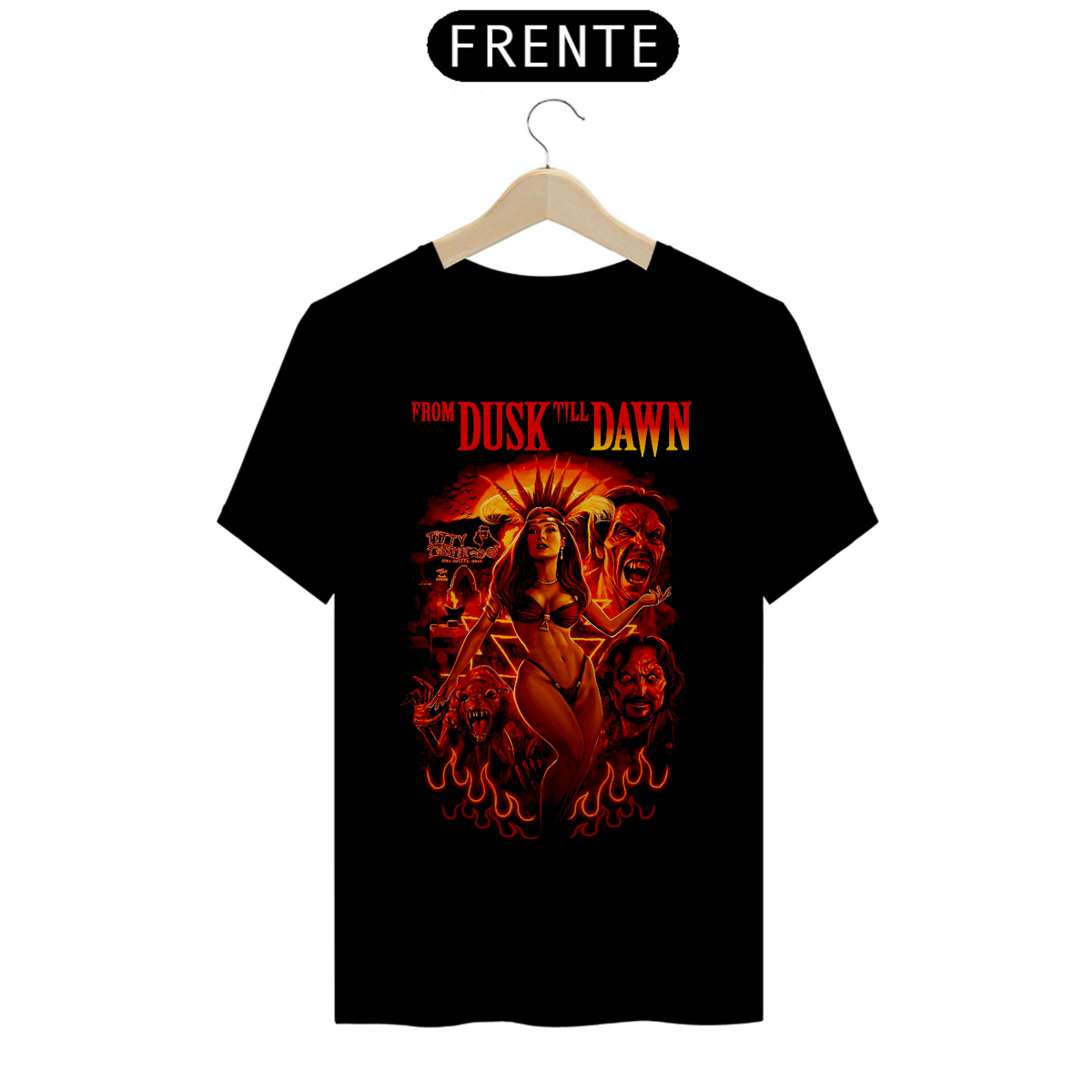 Nome do produto: Camiseta Um Drink no Inferno Estampa Filme Terror