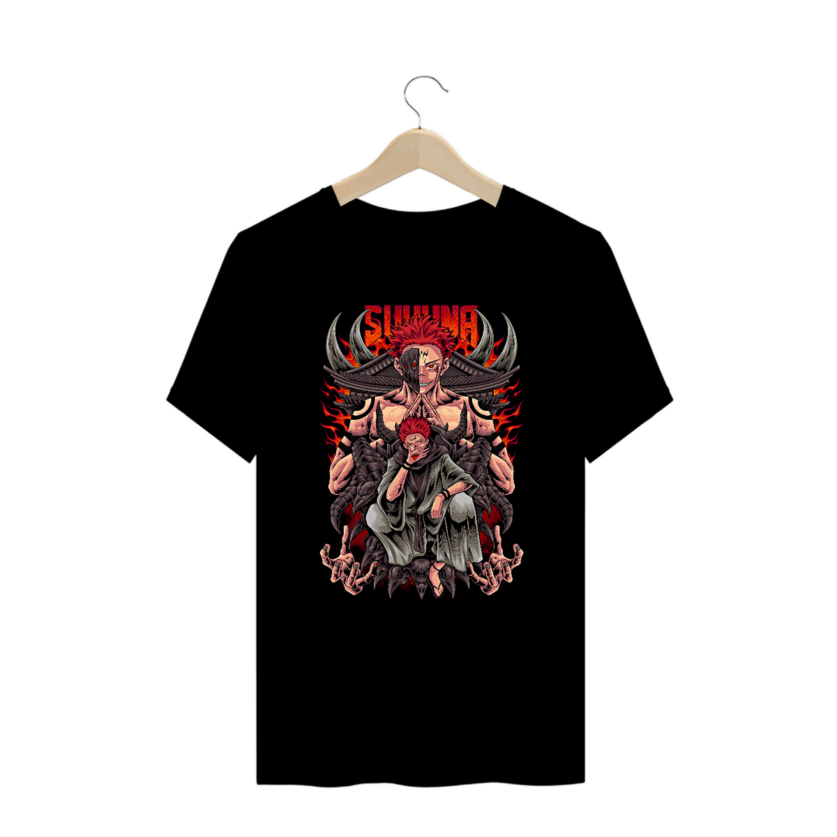 Nome do produto: Camiseta Plus Size Sukuna Rei da Maldição - Jujutsu Kaisen Estampa Anime