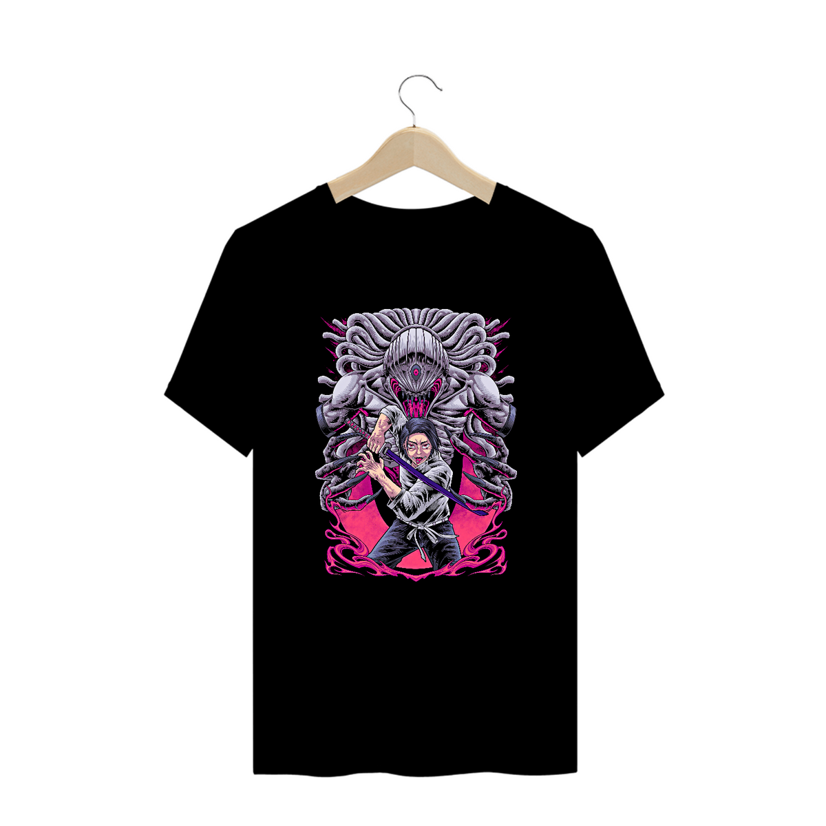 Nome do produto: Camiseta Plus Size Yuta Okkotsu e Rika - Jujutsu Kaisen Estampa Anime