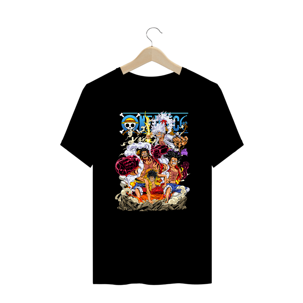 Nome do produto: Camiseta Plus Size One Piece Luffy Estampa Anime