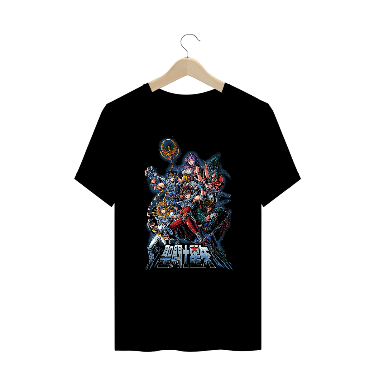 Nome do produto: Camiseta Plus Size Os Cavaleiros do Zodíaco Saint Seiya Estampa Anime