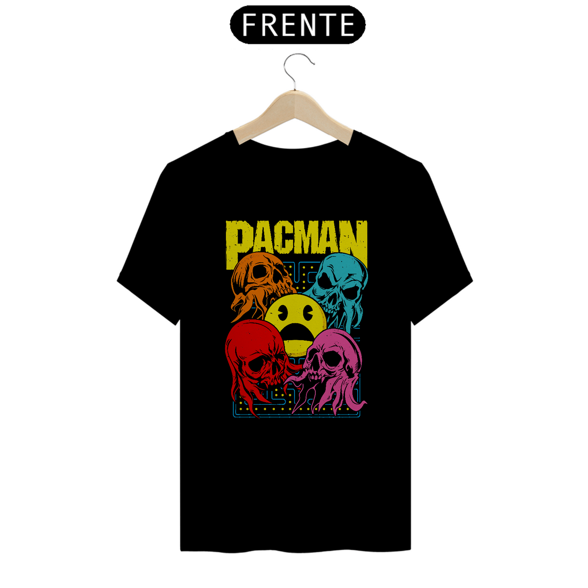 Nome do produto: Camiseta PACMAN Estampa GAME GEEK ROCK