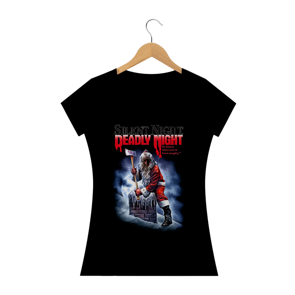 Nome do produto: Camiseta Feminina Natal Sangrento Estampa 5# Filme Terror 