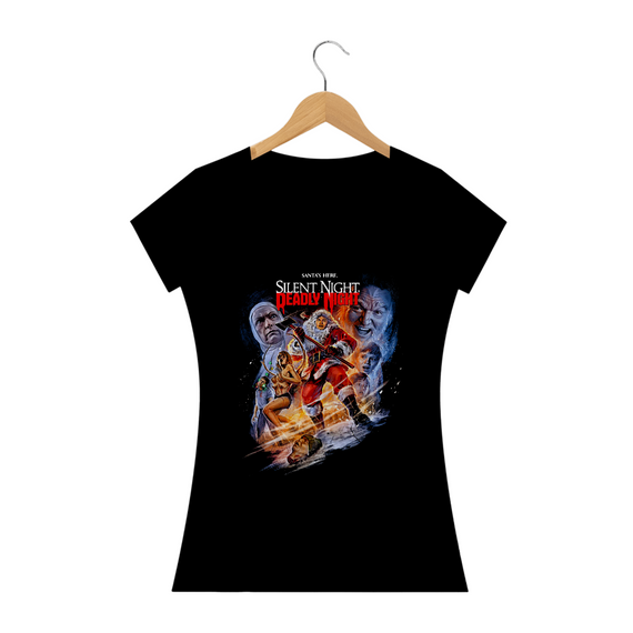 Camiseta Feminina Natal Sangrento Estampa 3# Filme Terror 