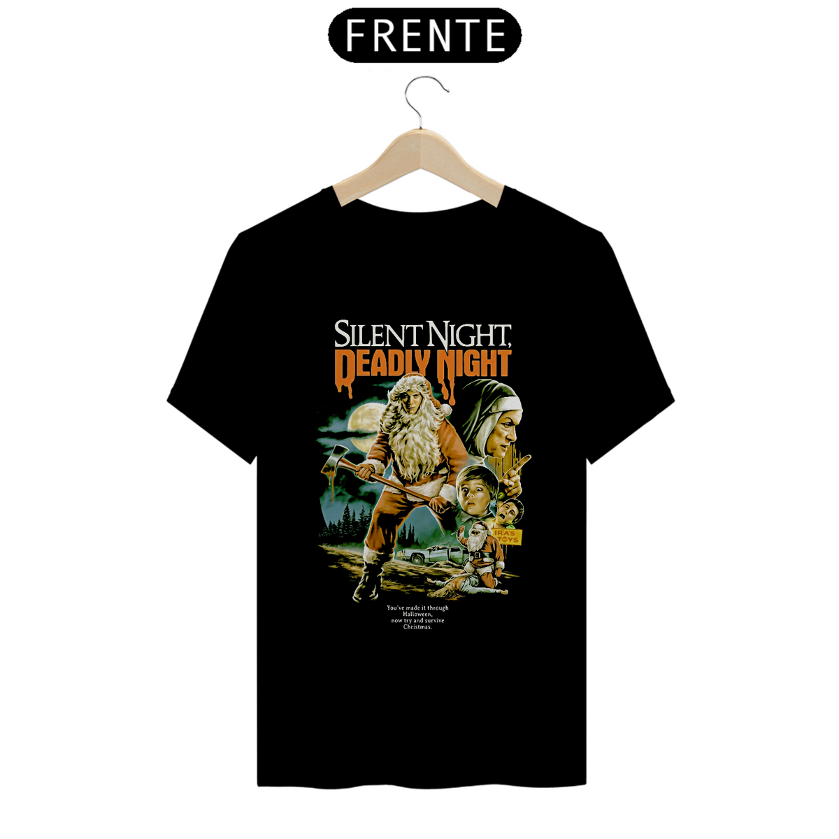 Nome do produto: Camiseta Natal Sangrento Estampa Filme Terror 