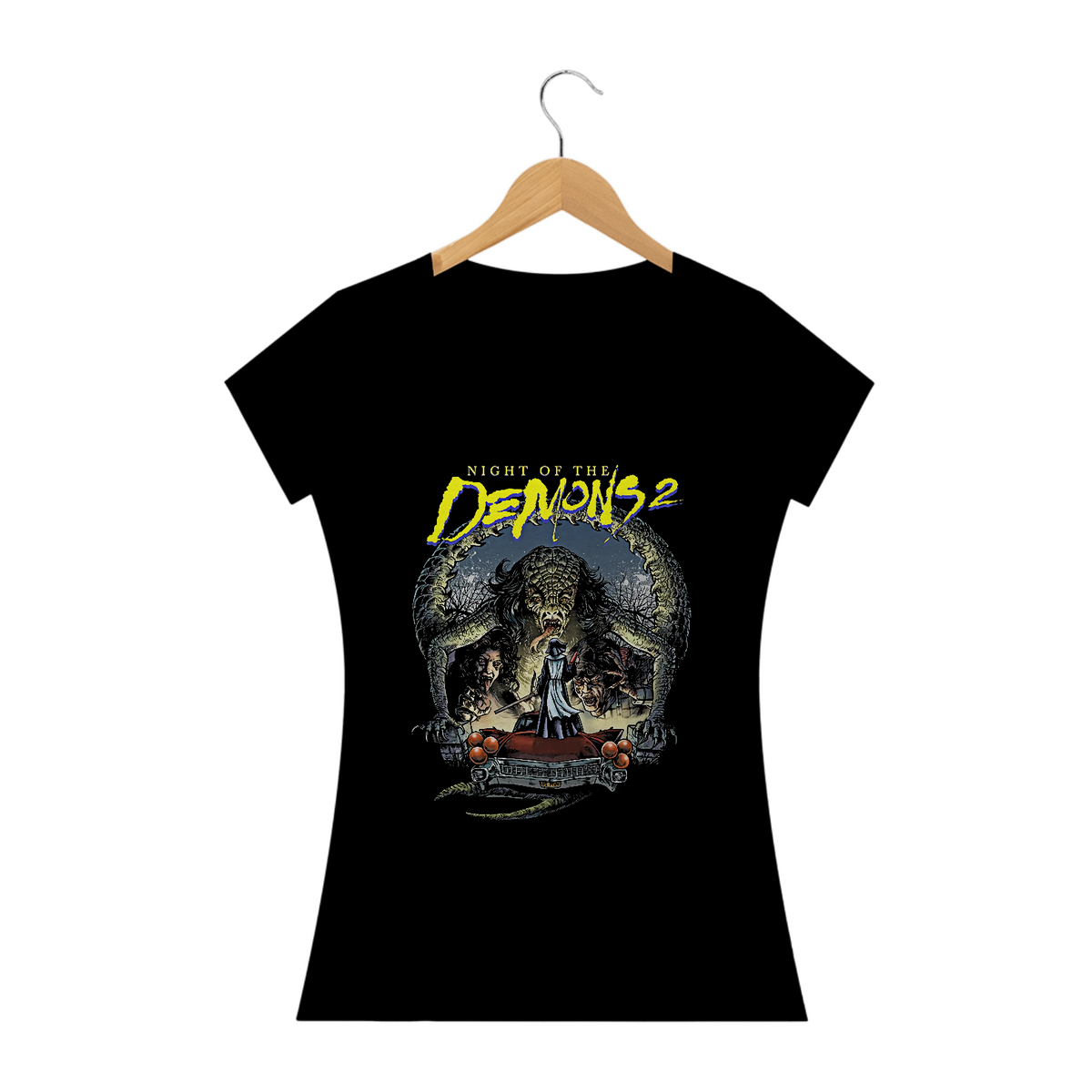 Nome do produto: Camiseta Feminina A Noite dos Demônios 2 Estampa Filme Terror 