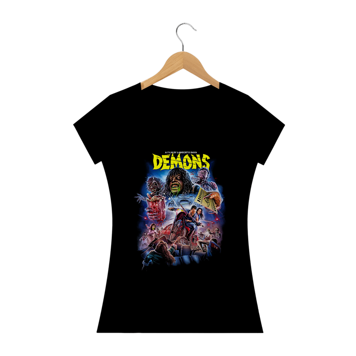 Nome do produto: Camiseta Feminina Demons - Filhos das Trevas Estampa 2# Filme Terror 